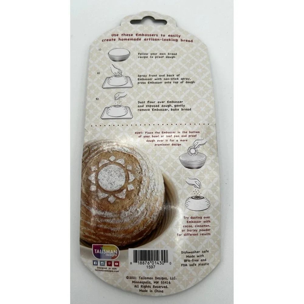 2 Talisman Designs Decorating Bread Embossers Sour Dough Bread Stencils New